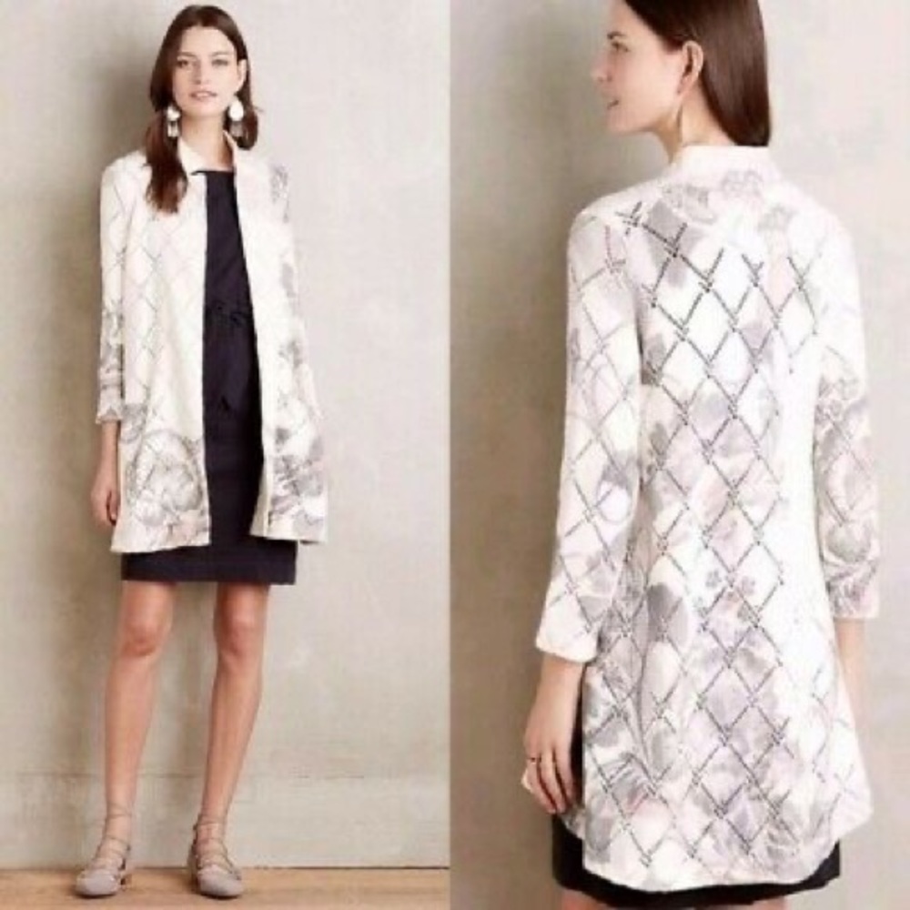 Anthropologie Knitted & Knotted Floral Cardigan